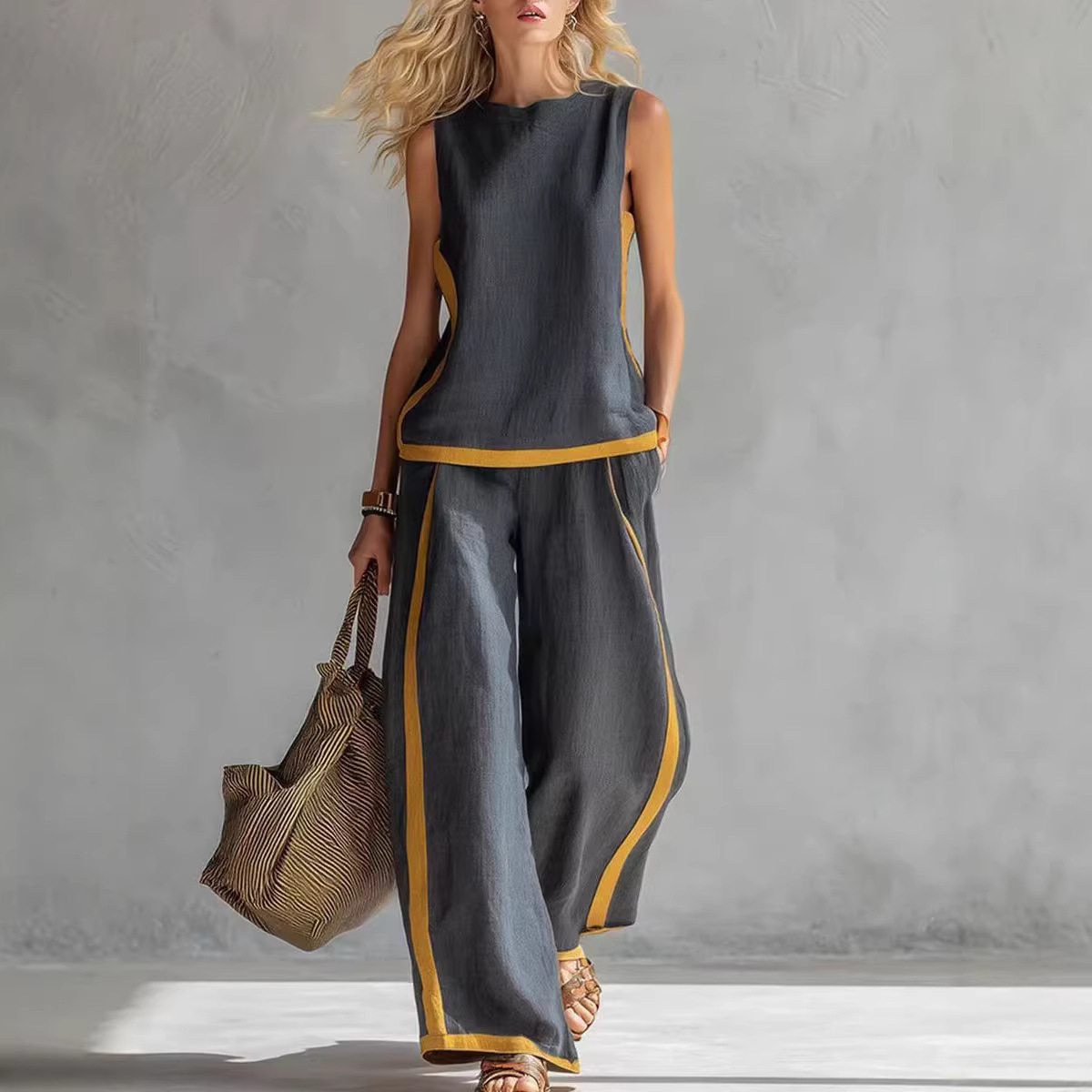 Linen Pant Wide - Completo Estivo da Donna in Lino