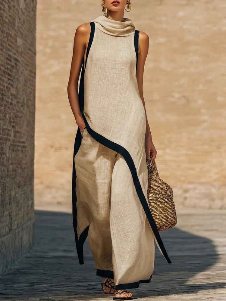 Linen Pant Wide - Completo da donna in lino a