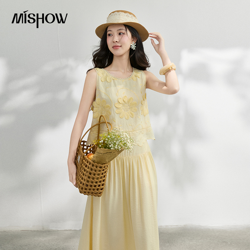 MISHOW Set Estivo con Ricamo F - Midi Skirt Floral recensione e prezzo
