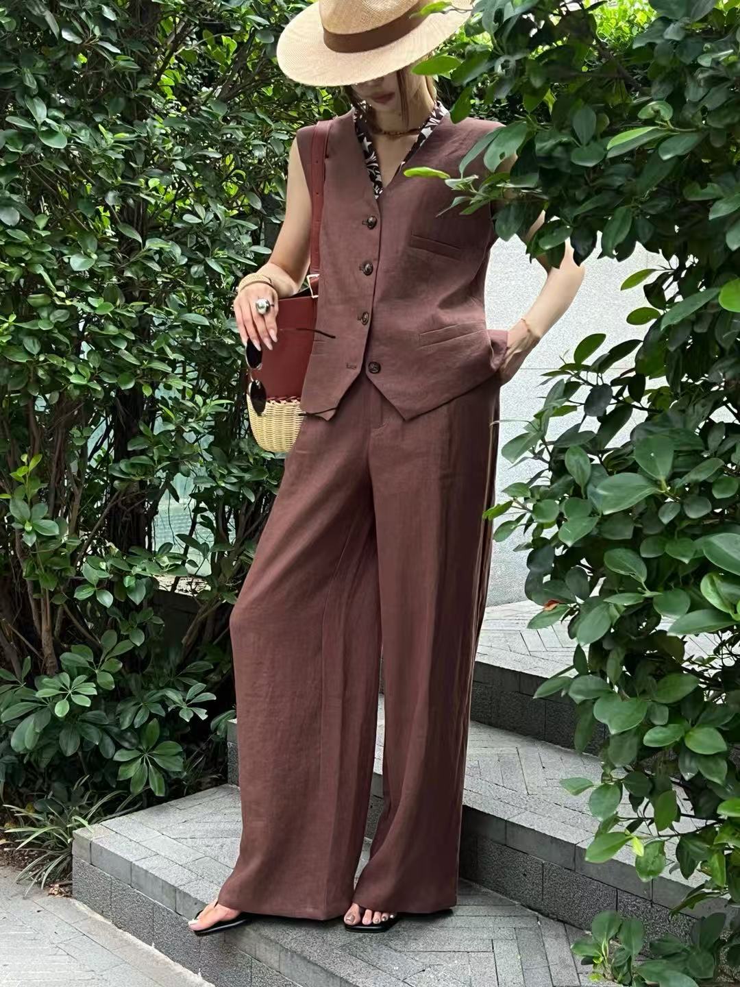 Completo casual in lino a due  - Linen Pant Wide recensione e prezzo