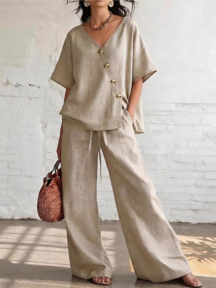 Completo Casual in Cotone da D - Linen Pant Wide recensione e prezzo