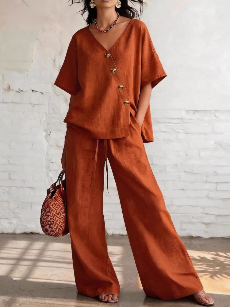 Completo Casual in Cotone da D - Linen Pant Wide recensione e prezzo