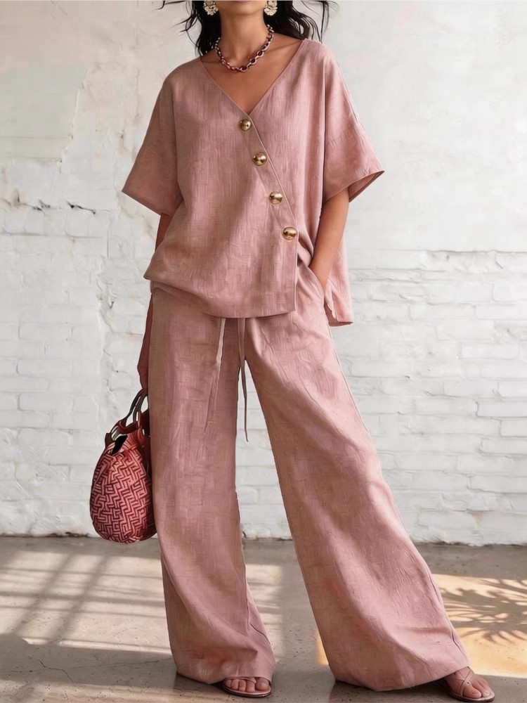 Completo Casual in Cotone da D - Linen Pant Wide recensione e prezzo